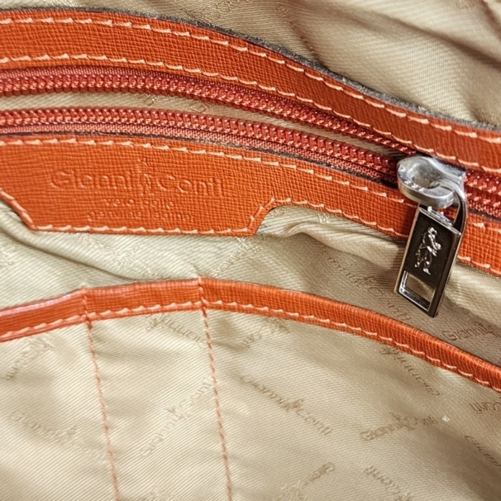 Gianni Conti shoulder bag, cognac, earth, rust colour - Picture 9 of 16